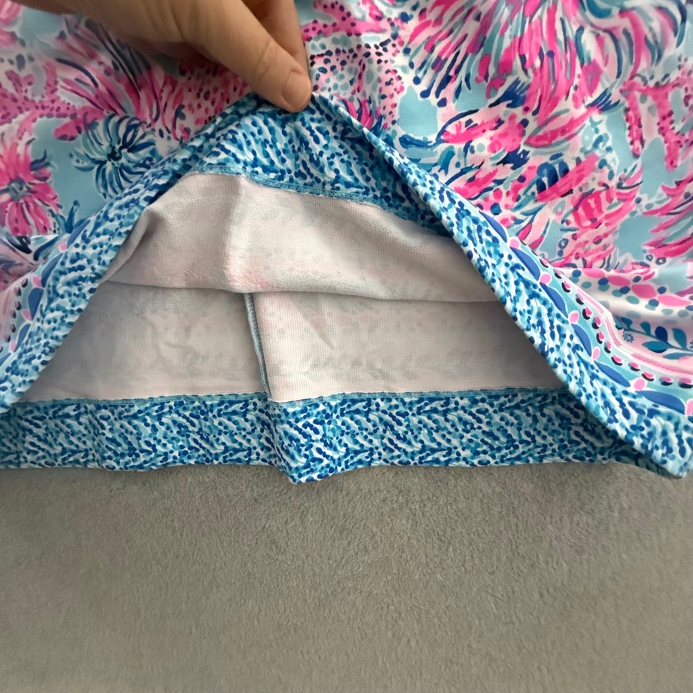 Lilly Pulitzer Larsen Stretch Terry Shift Dress Large Celestial Blue Seek Sea - Picture 5 of 11